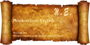 Moskovics Enikő névjegykártya